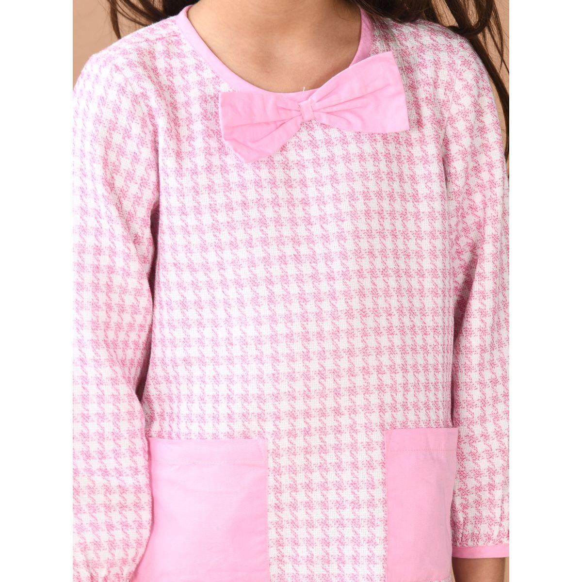 فستان بطبعة مربعات مع أكمام طويلة ليل بيكس × ستايلي-girls-clothing-dressesandjumpsuits-image-5