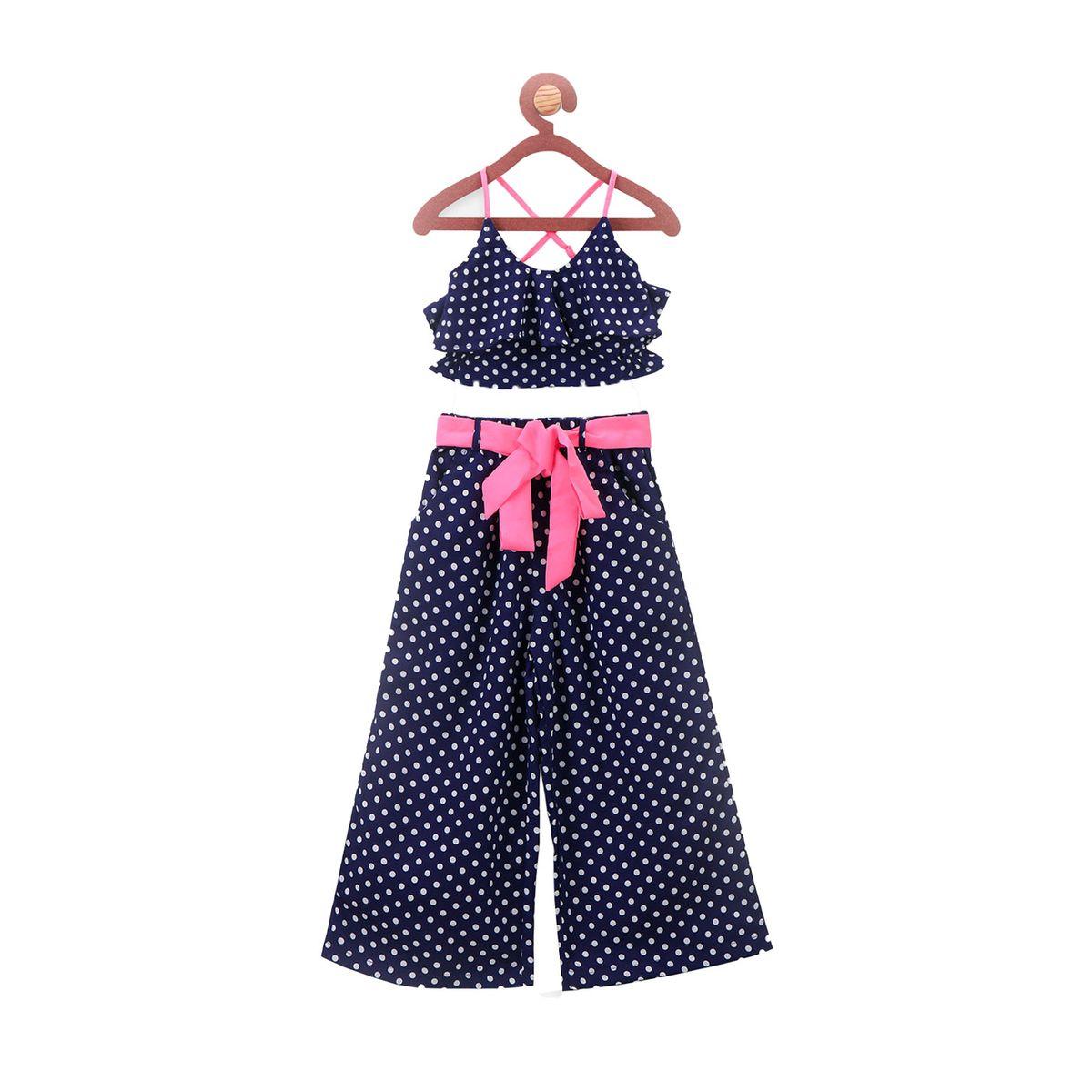 مجموعة من بنطال وبلوزة بطبعة نقاط بولكا ليل بيكس × ستايلي-girls-clothing-setsandcoords-image-8