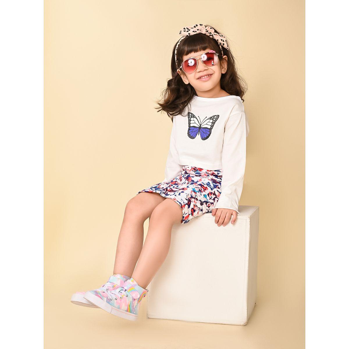 LilPicks X Styli  Graphic Print T-Shirt & Skirt Co-Ords Set-girls-clothing-setsandcoords-image-1