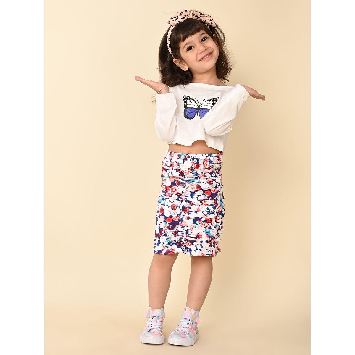 LilPicks X Styli  Graphic Print T-Shirt & Skirt Co-Ords Set-girls-clothing-setsandcoords-image-2