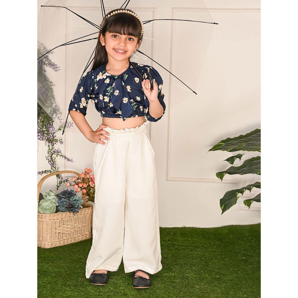 LilPicks X Styli  Floral Printed Top & Solid Oversized Pant Co-Ords Set-girls-clothing-setsandcoords-image-1