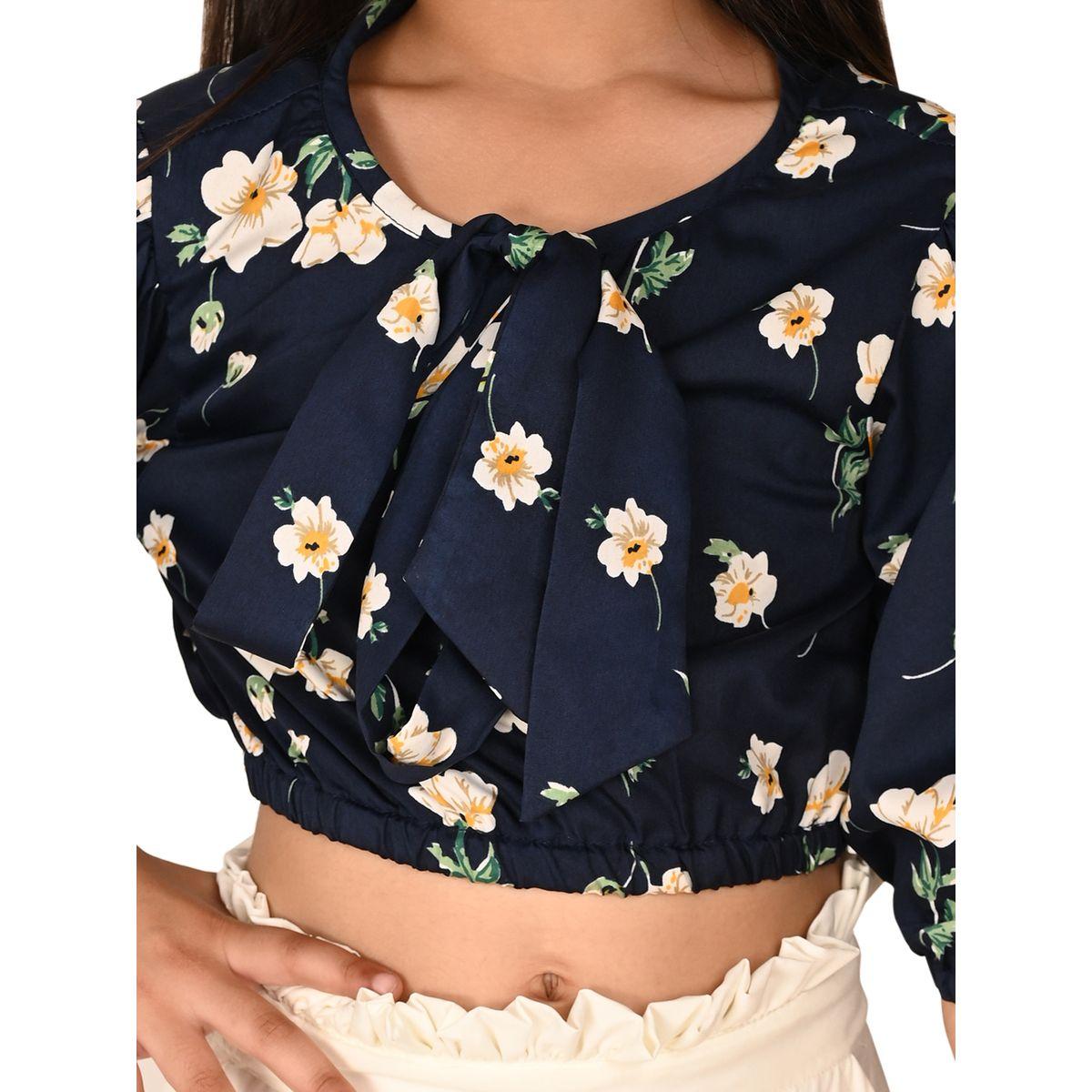 LilPicks X Styli  Floral Printed Top & Solid Oversized Pant Co-Ords Set-girls-clothing-setsandcoords-image-2