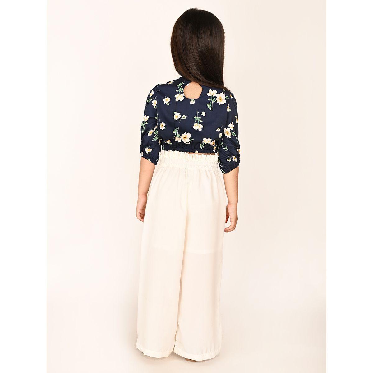 LilPicks X Styli  Floral Printed Top & Solid Oversized Pant Co-Ords Set-girls-clothing-setsandcoords-image-4