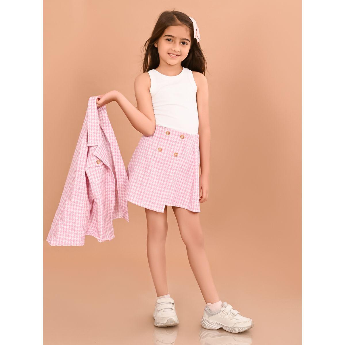 LilPicks X Styli  Checked Blazer & Skirt Co-ord Set-girls-clothing-setsandcoords-image-2