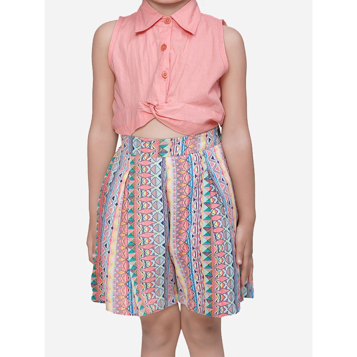LilPicks X Styli  Geometric Print Collar Neck Romper-girls-clothing-rompers-image-3