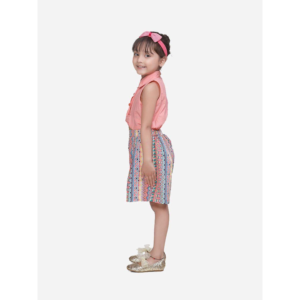 LilPicks X Styli  Geometric Print Collar Neck Romper-girls-clothing-rompers-image-4