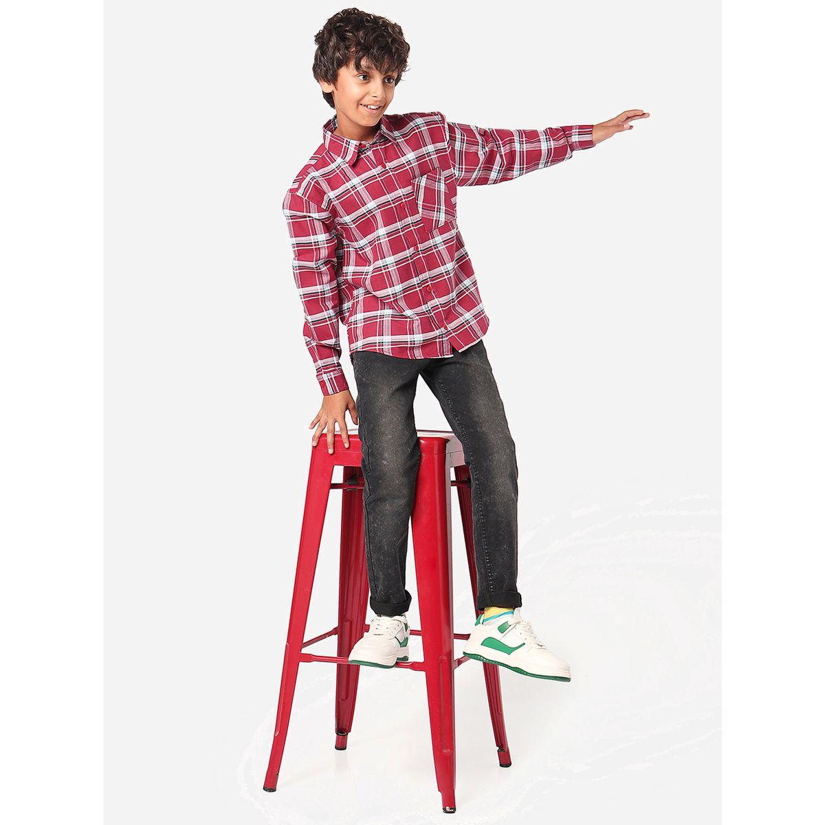 LilPicks X Styli  Checked Shirt with Long Sleeves-boys-clothing-shirts-image-1