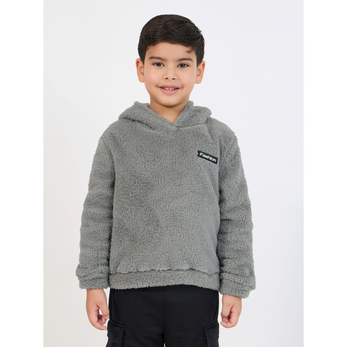Styli Patch Detail Fax Fuzzy Hoodie-boys-clothing-winterwear-sweatshirts-image-1