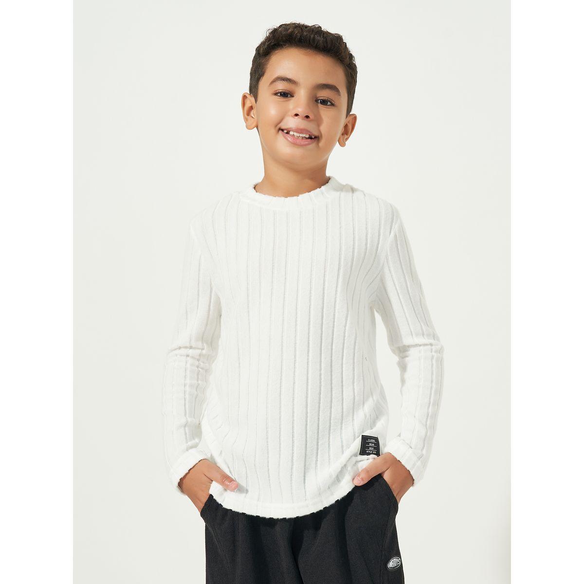 Styli Patch Work Detail Long Sleeves Rib Knit Top-boys-clothing-tshirtsandpolos-image-1