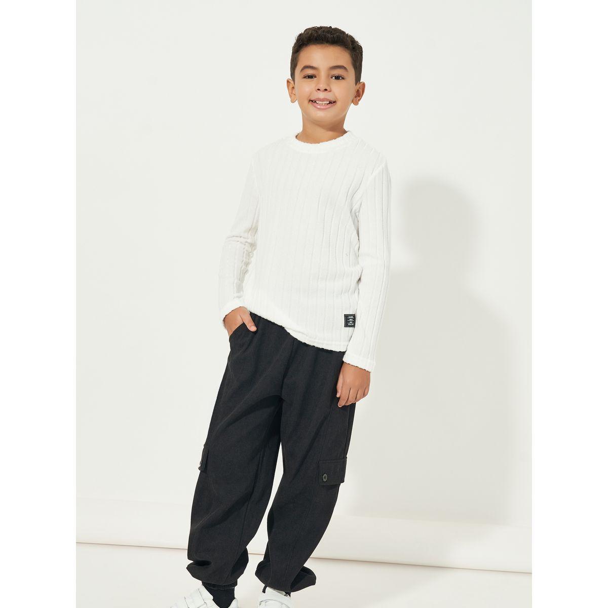 بلوزة محبوكة بتفاصيل مضلعة مع أكمام طويلة-boys-clothing-tshirtsandpolos-image-3