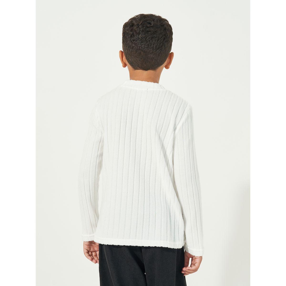 بلوزة محبوكة بتفاصيل مضلعة مع أكمام طويلة-boys-clothing-tshirtsandpolos-image-4