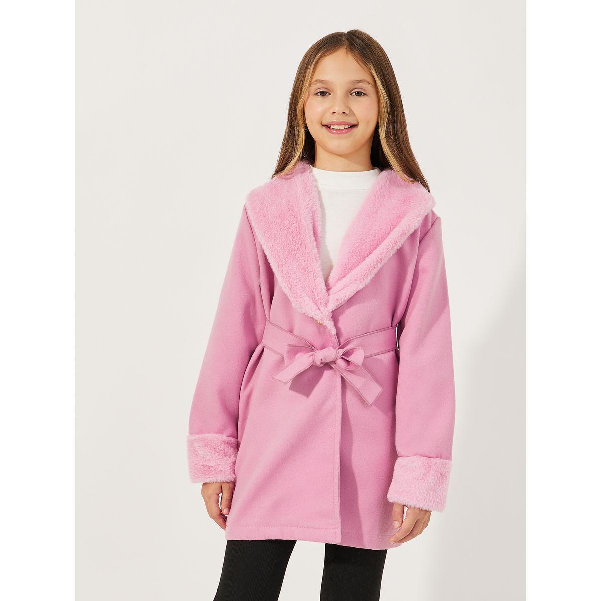 معطف بتفاصيل فرو صناعي مع حزام خصر-boys-clothing-jacketsandcoats-image-1
