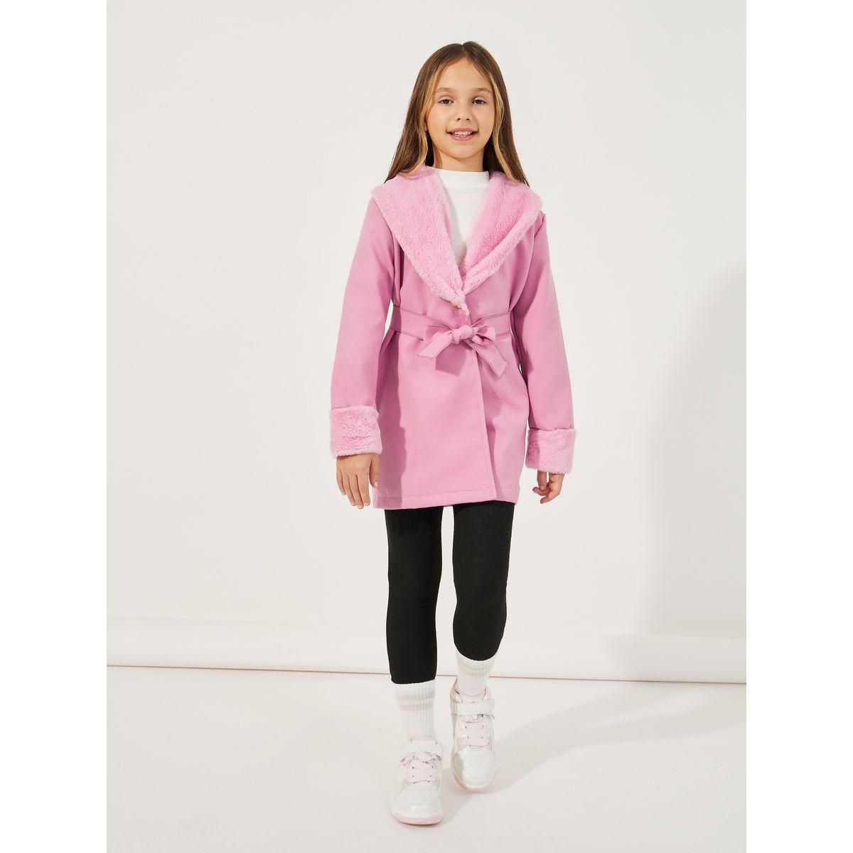 معطف بتفاصيل فرو صناعي مع حزام خصر-boys-clothing-jacketsandcoats-image-2