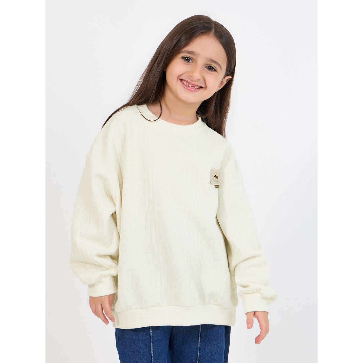 سويت شيرت فضفاض مزين بشارة بارزة الملمس-girls-clothing-winterwear-sweatshirts-image-4