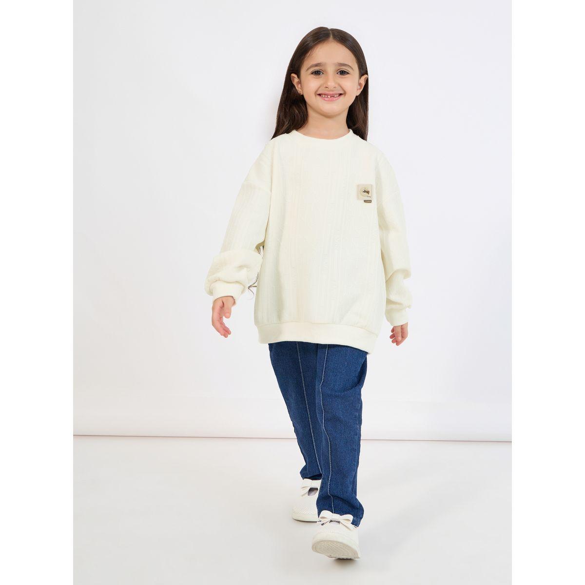 Styli Embossed Patch Detail Oversized Sweatshirt-girls-clothing-winterwear-sweatshirts-image-2