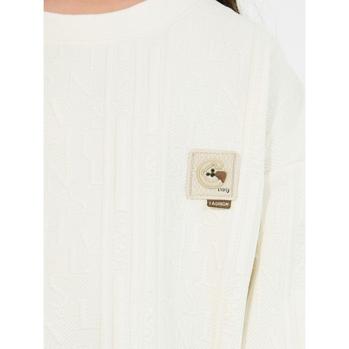 Styli Embossed Patch Detail Oversized Sweatshirt-girls-clothing-winterwear-sweatshirts-image-3