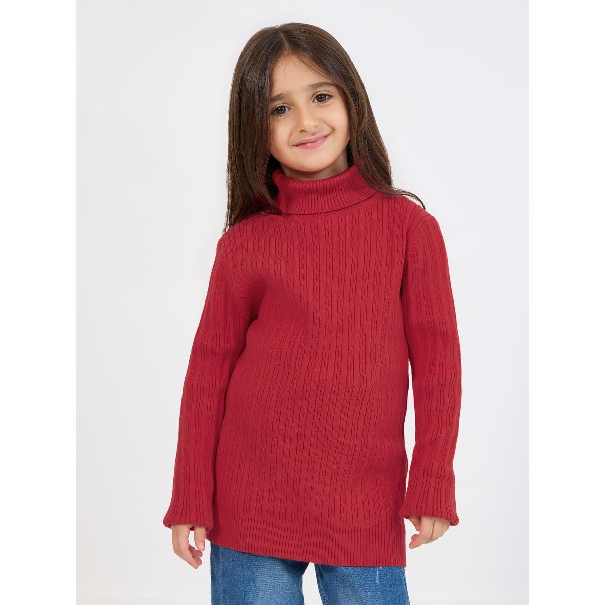 سويتر محبوك بياقة عالية وقصة بوكسي-girls-clothing-jumpersandcardigans-image-4