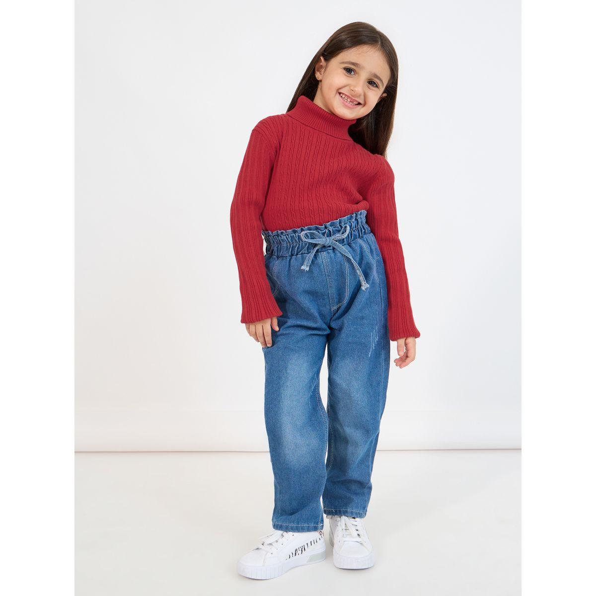 سويتر محبوك بياقة عالية وقصة بوكسي-girls-clothing-jumpersandcardigans-image-3