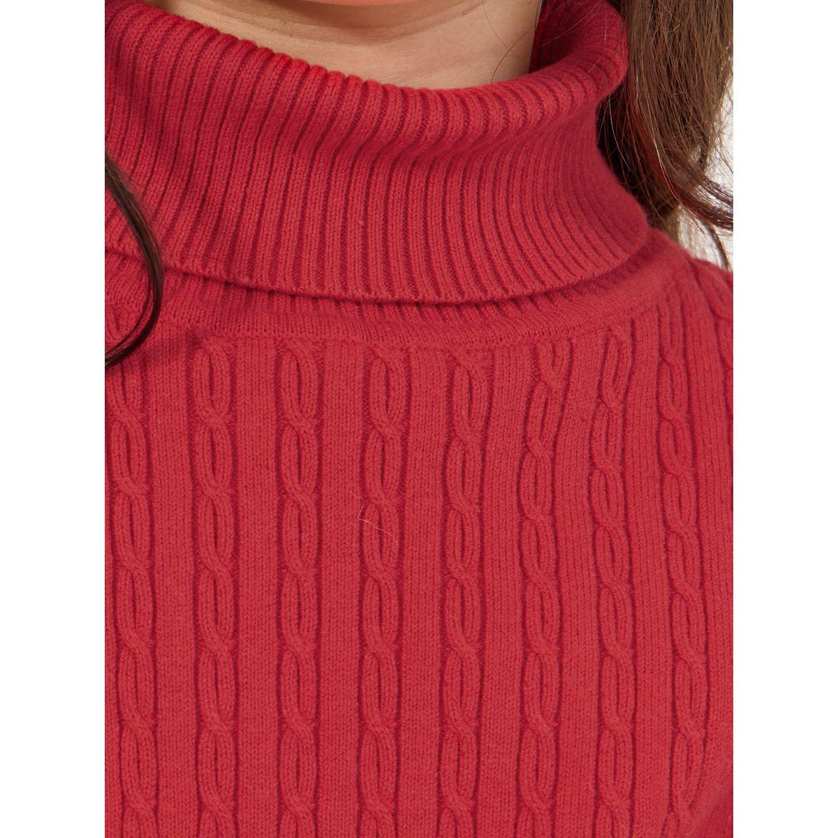 سويتر محبوك بياقة عالية وقصة بوكسي-girls-clothing-jumpersandcardigans-image-2