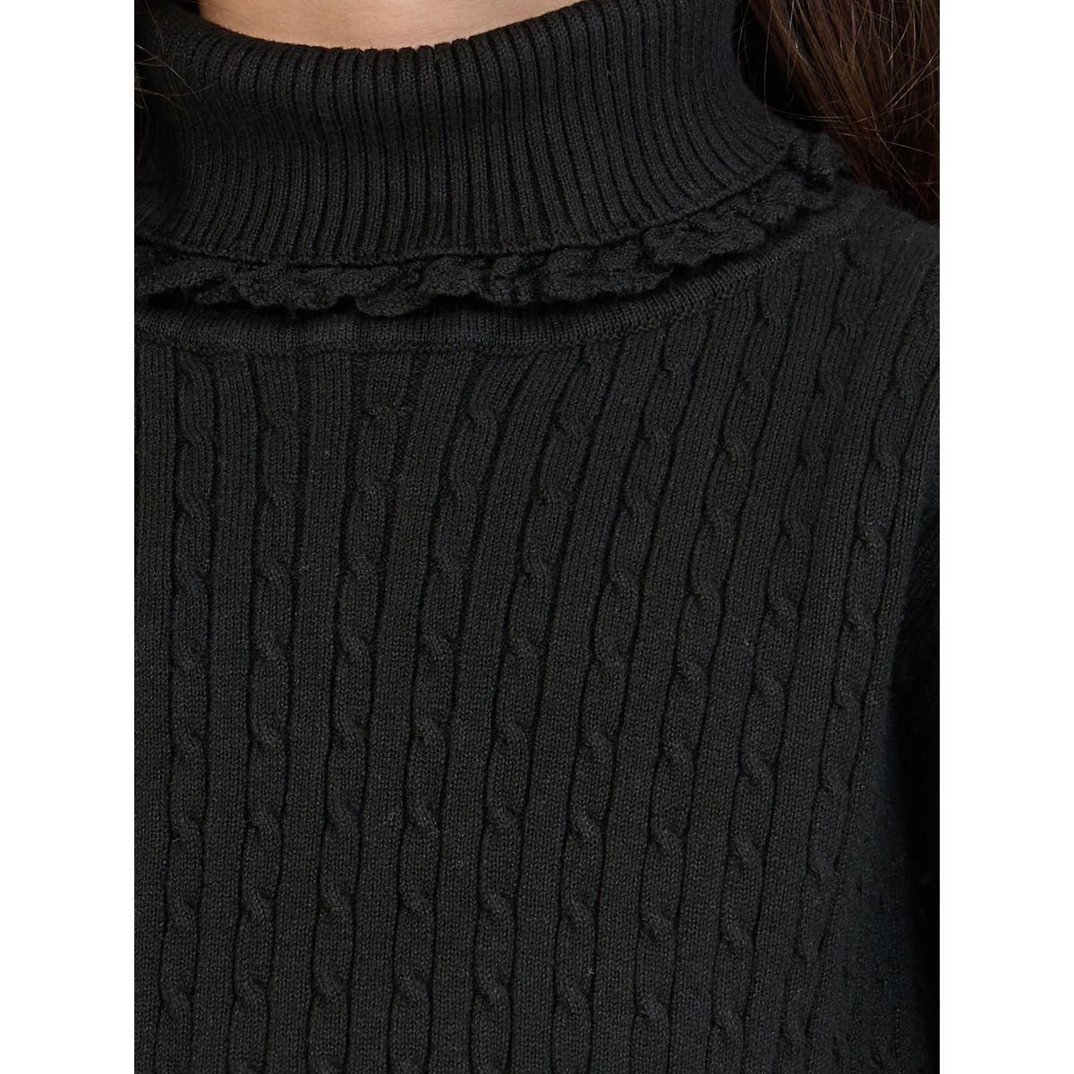 Styli Knitted Turtleneck Lace Trim Detail Sweater-girls-clothing-jumpersandcardigans-image-3