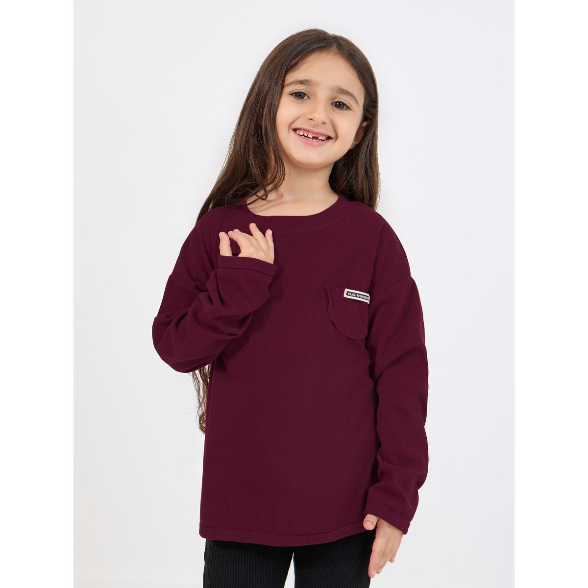 Styli Pocket Front Long Sleeve T-Shirt-girls-clothing-tshirts-image-1