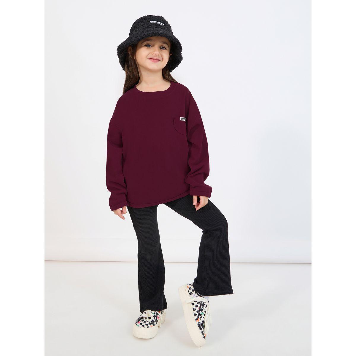 Styli Pocket Front Long Sleeve T-Shirt-girls-clothing-tshirts-image-2