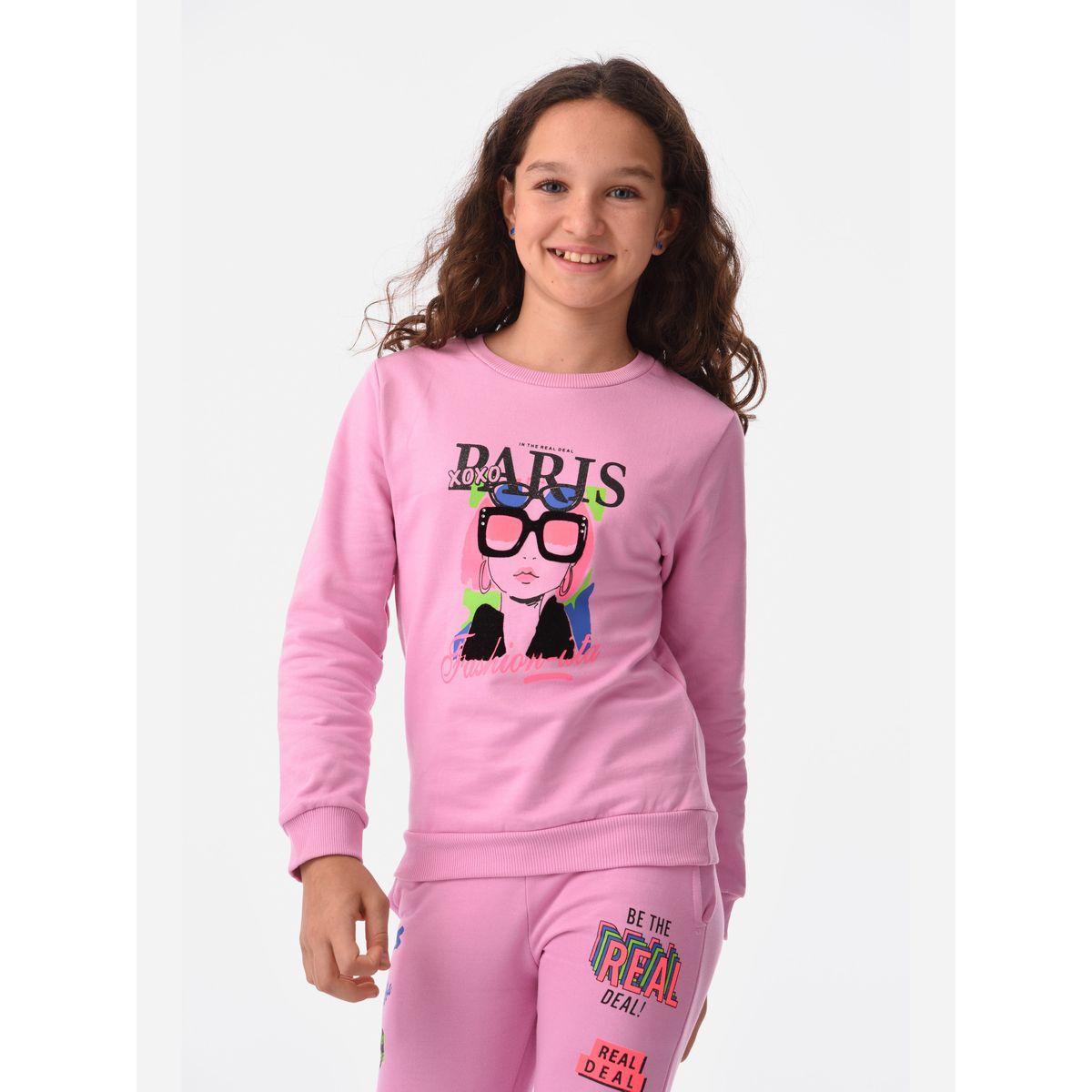 Urbasy X Styli  Girl Paris Graphic Sweatshirt & Joggers Set-girls-clothing-setsandcoords-image-2