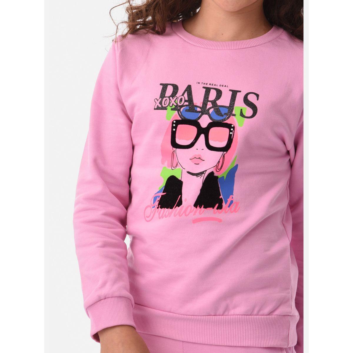 Urbasy X Styli  Girl Paris Graphic Sweatshirt & Joggers Set-girls-clothing-setsandcoords-image-4