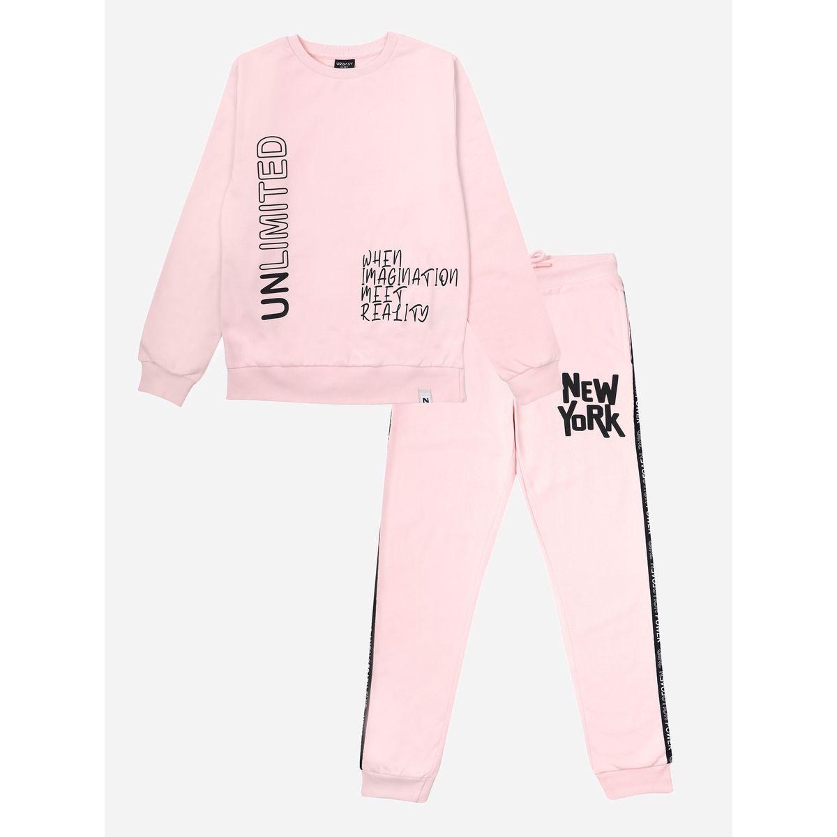 مجموعة من جوغر مع سويت شيرت مطبع بكتابة أورباسي × ستايلي-girls-clothing-setsandcoords-image-1