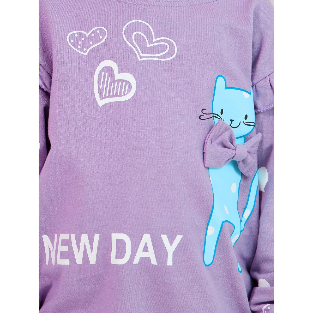 سويت شيرت بطبعة جرافيك وربطة فيونكة-girls-clothing-winterwear-sweatshirts-image-3