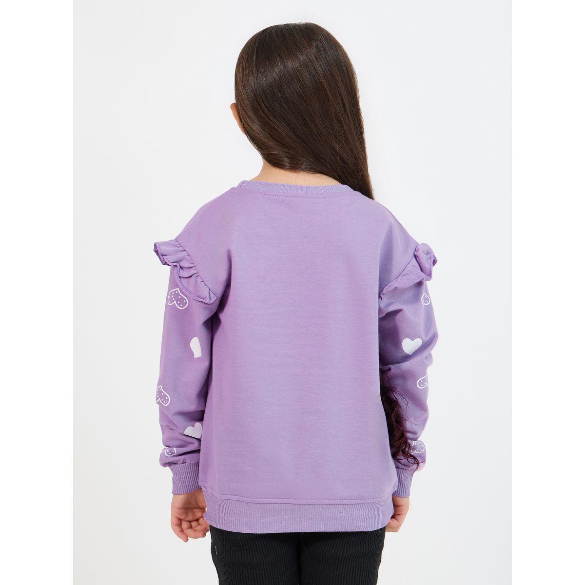 سويت شيرت بطبعة جرافيك وربطة فيونكة-girls-clothing-winterwear-sweatshirts-image-4