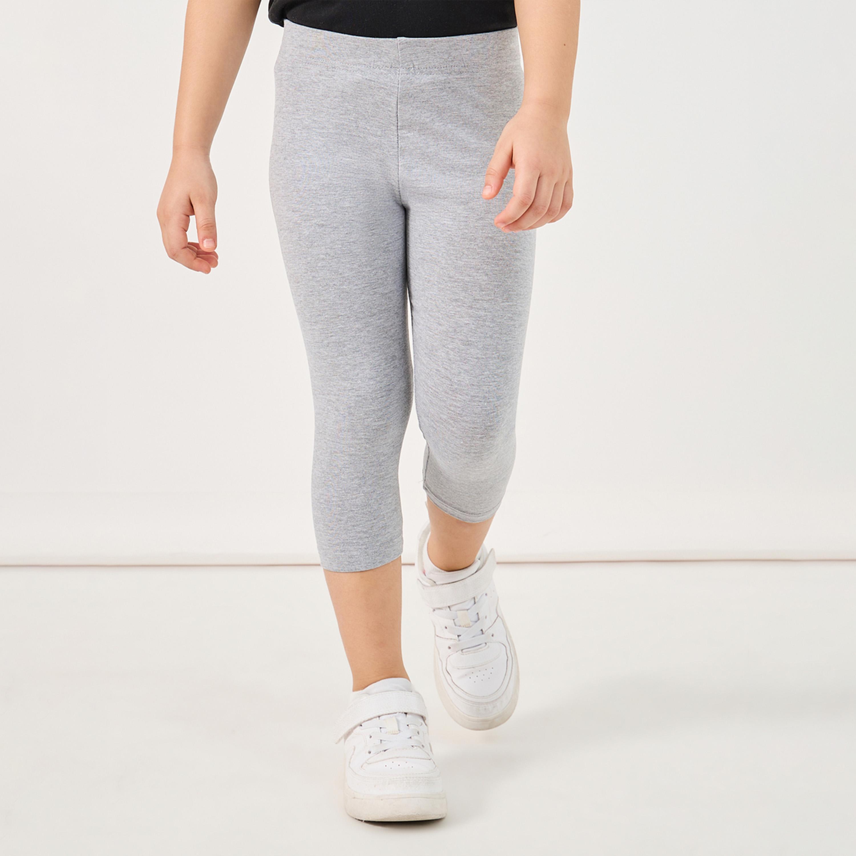ستايلي - ليقنز سادة من القطن بحزام خصر مطاطي-girls-clothing-bottoms-leggings-image-1
