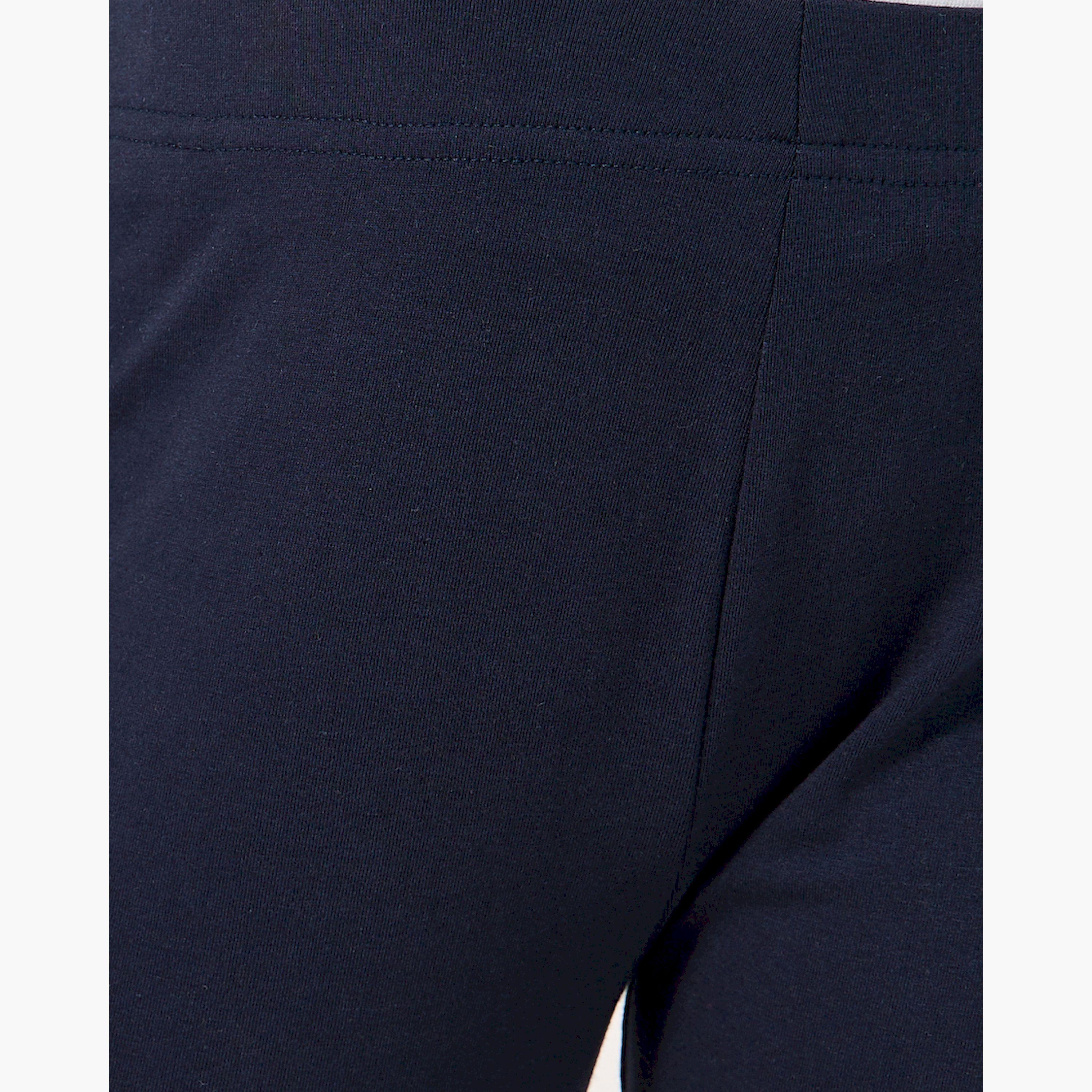 Styli Solid Elastic Waistband Leggings-girls-clothing-bottoms-leggings-image-3