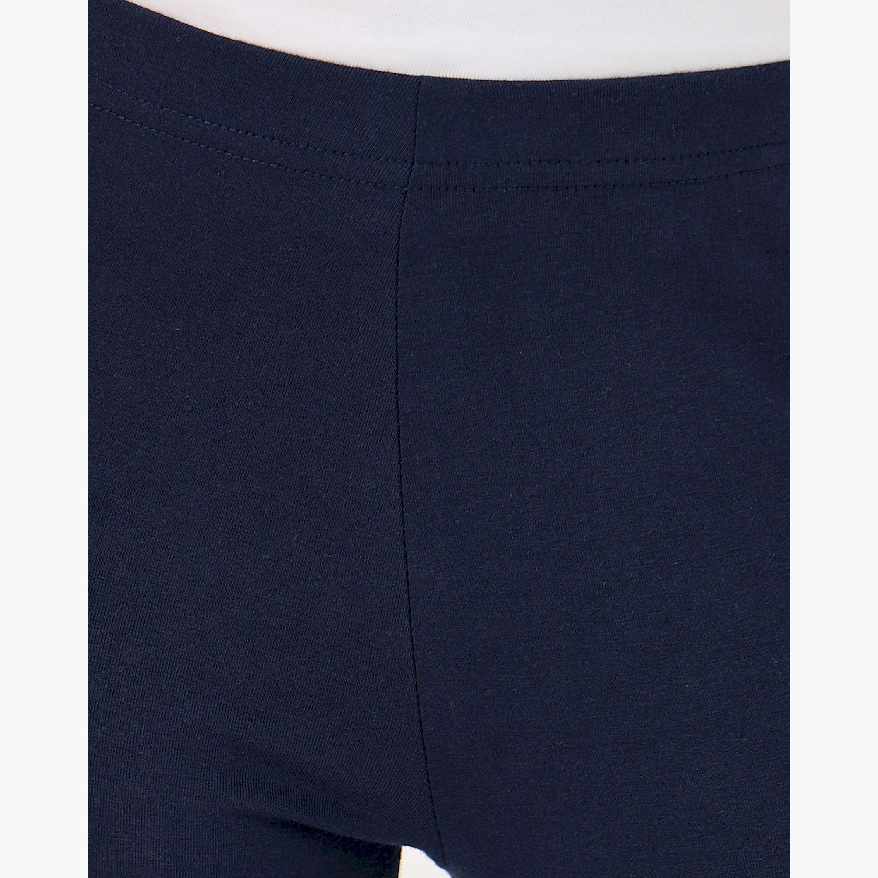 Styli Elastic Waistband Basic Capri Length Leggings-girls-clothing-bottoms-leggings-image-3