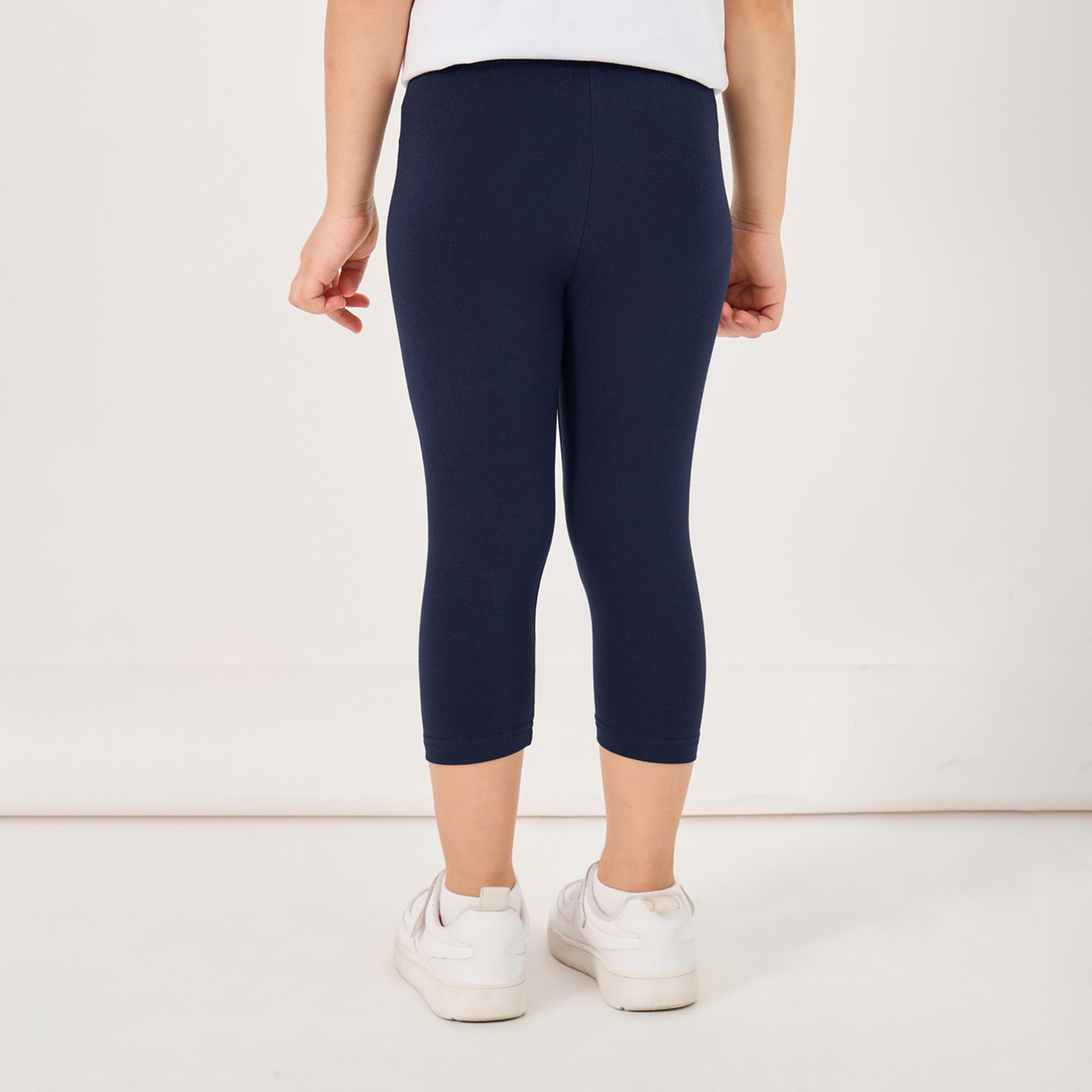 ستايلي - ليقنز برمودا أساسي بخصر مطاطي-girls-clothing-bottoms-leggings-image-4
