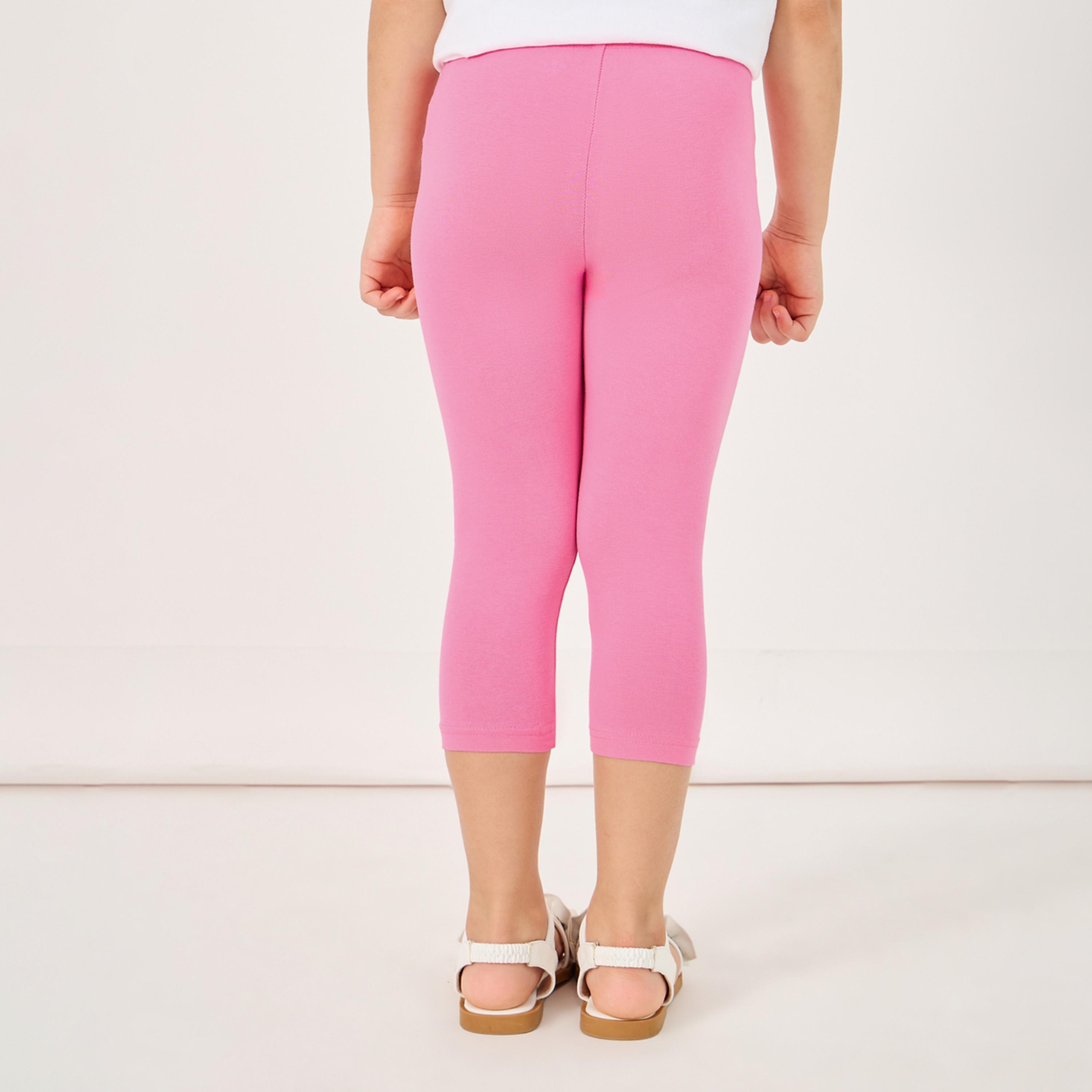 Styli Elastic Waistband Basic Capri Length Leggings-girls-clothing-bottoms-leggings-image-4