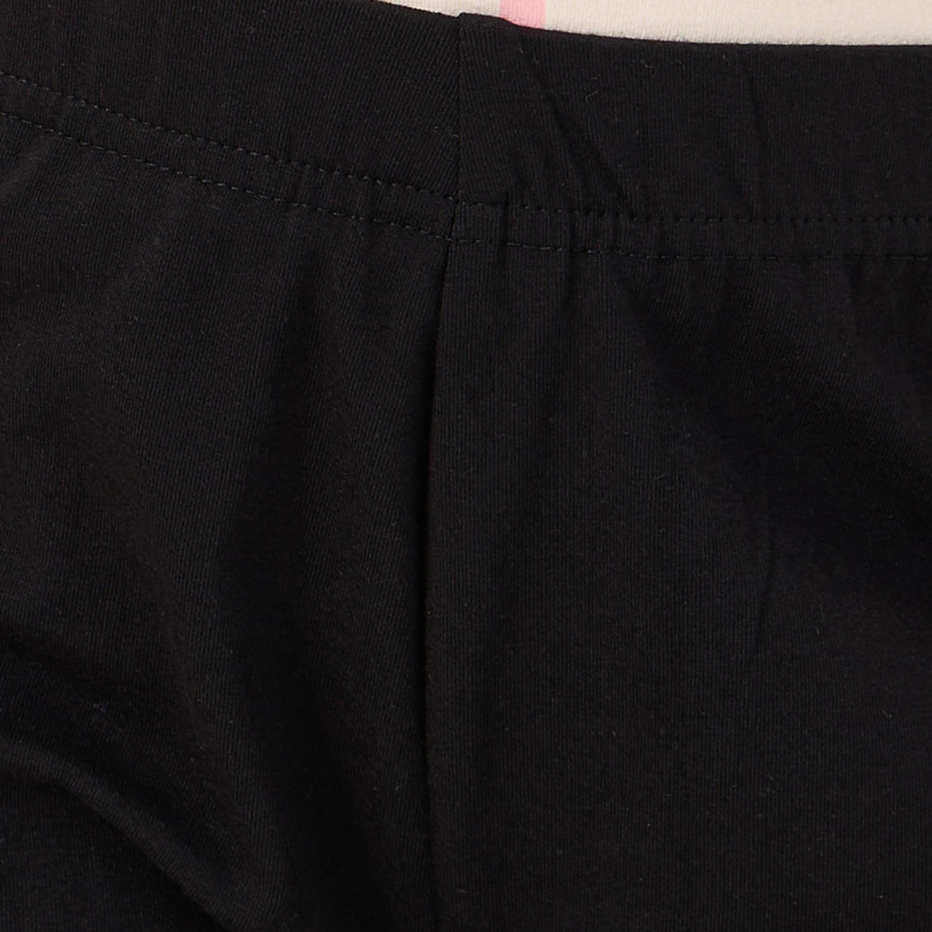 Styli Solid Capri Leggings with Elastic Waistband-girls-clothing-bottoms-jeansandjeggings-image-3