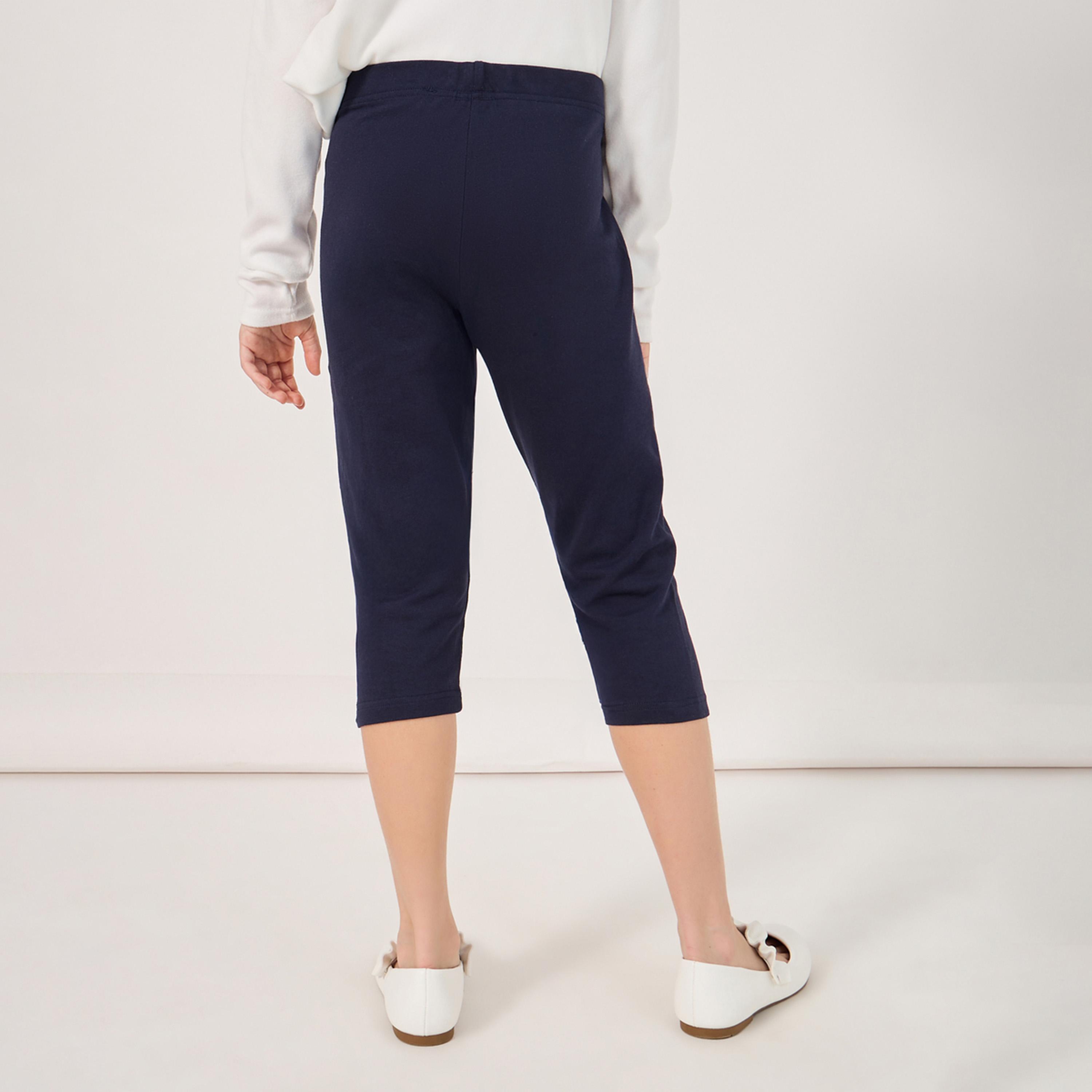 ستايلي - ليقنز برمودا سادة بحزام خصر مطاطي-girls-clothing-bottoms-leggings-image-4