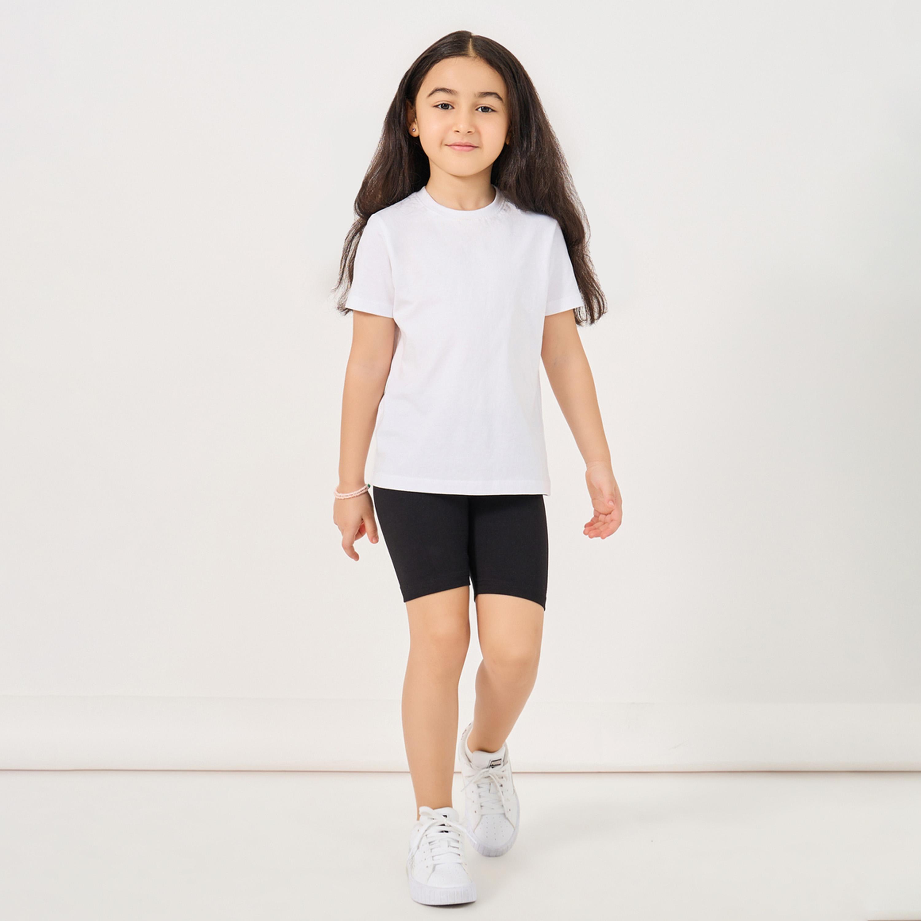 Styli Solid Cycling Cotton Shorts-girls-clothing-bottoms-leggings-image-2