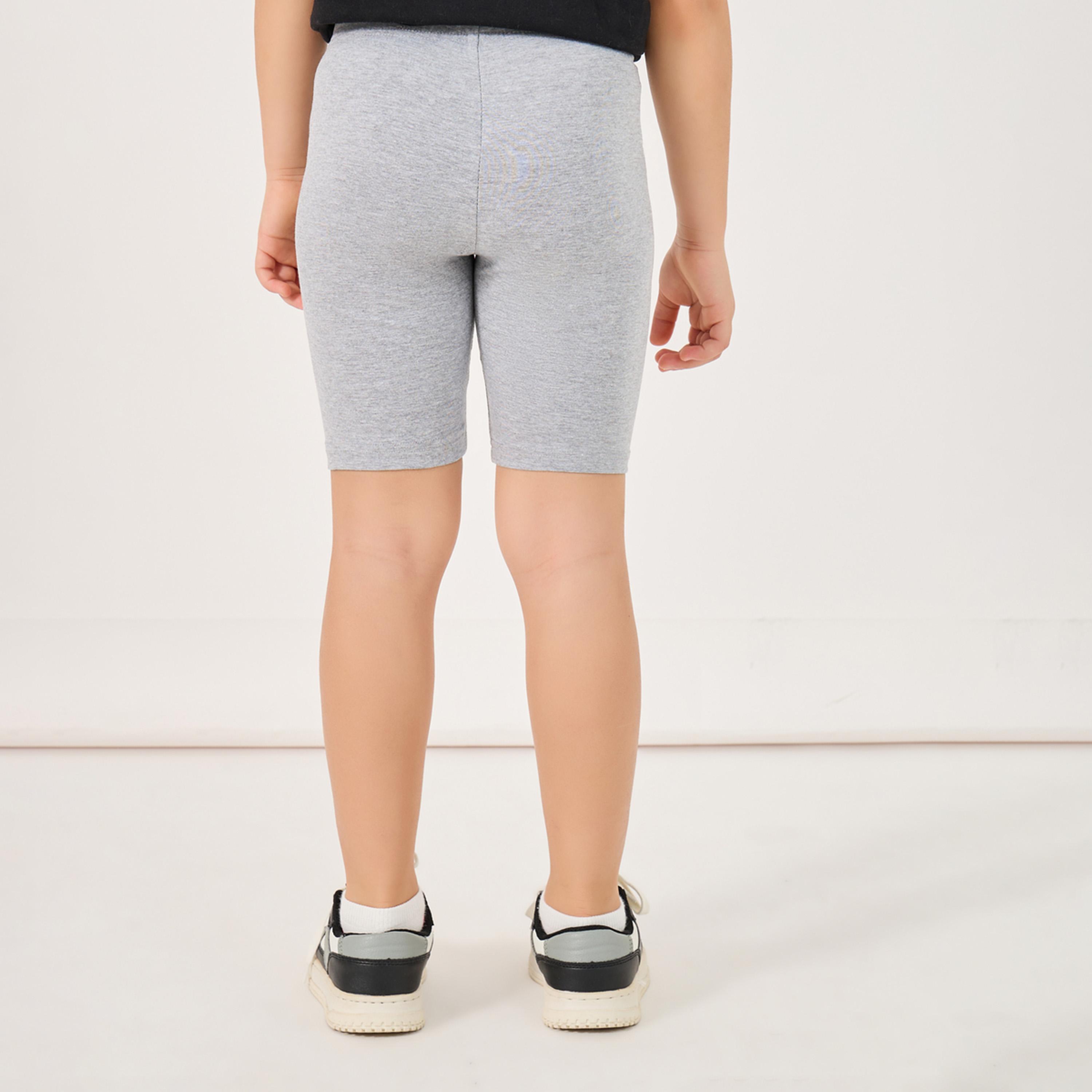 Styli Solid Cycling Cotton Shorts-girls-clothing-bottoms-leggings-image-4