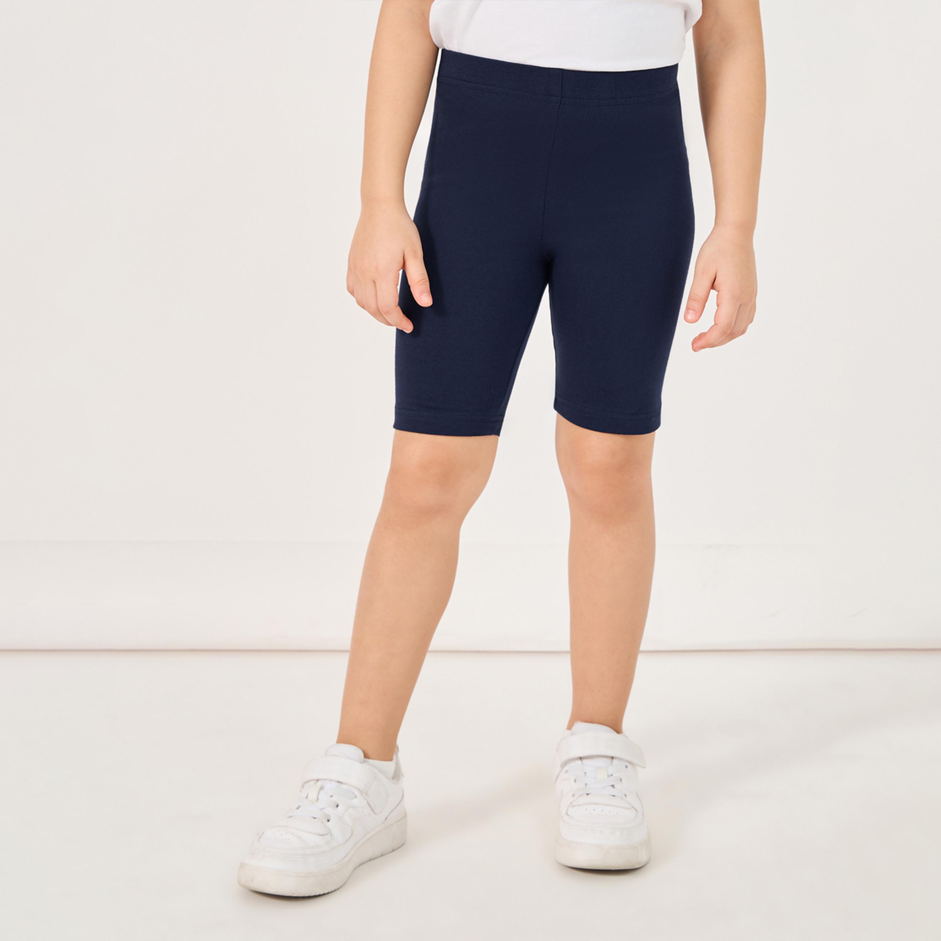 Styli Solid Cycling Cotton Shorts-girls-clothing-bottoms-leggings-image-1