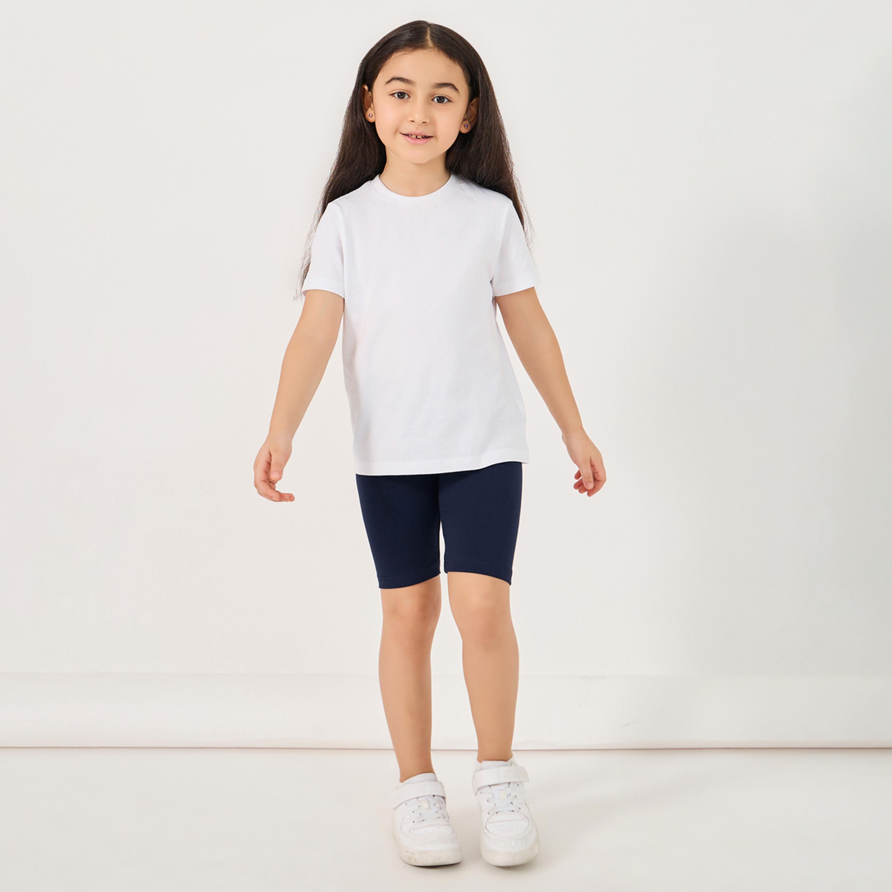 Styli Solid Cycling Cotton Shorts-girls-clothing-bottoms-leggings-image-2