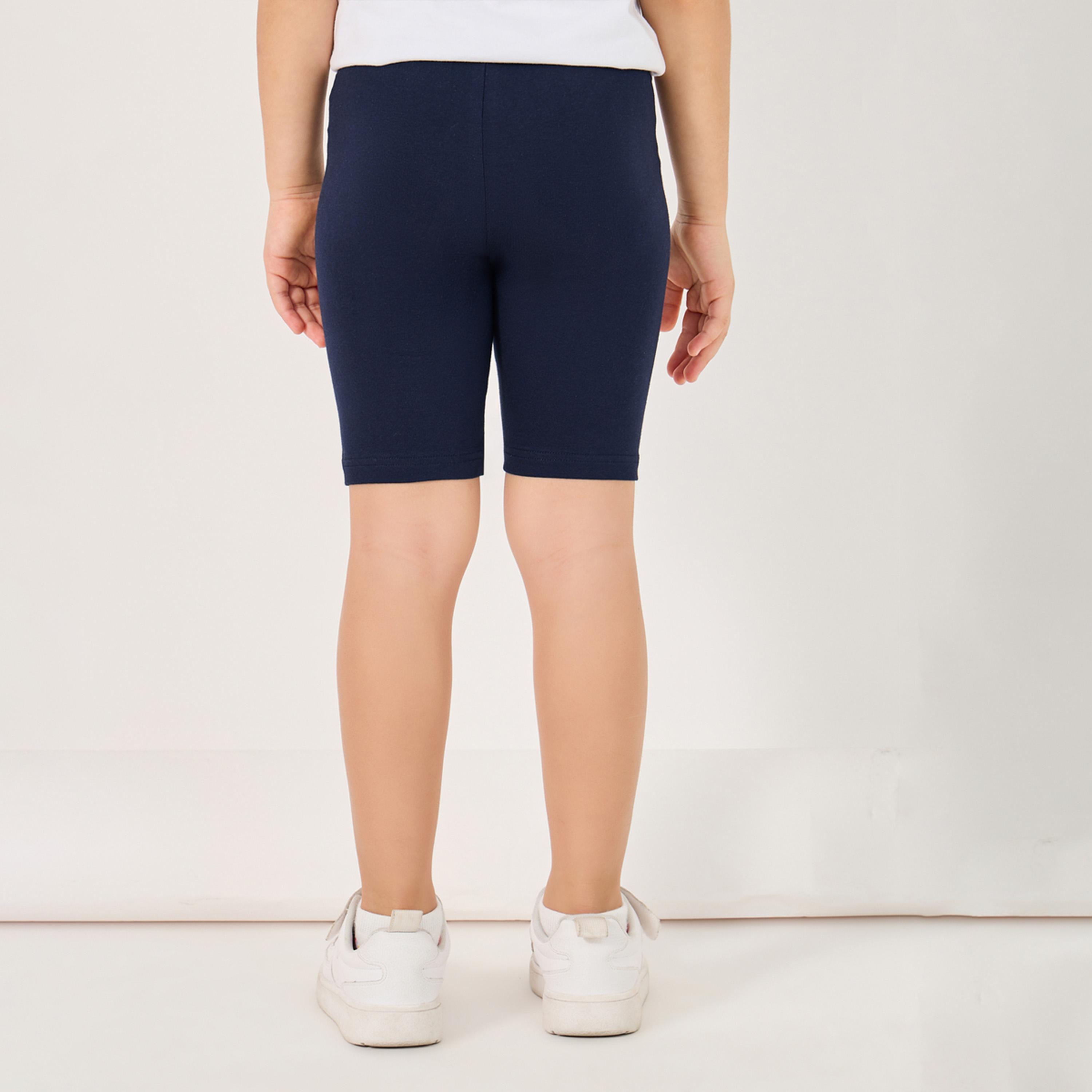 Styli Solid Cycling Cotton Shorts-girls-clothing-bottoms-leggings-image-4