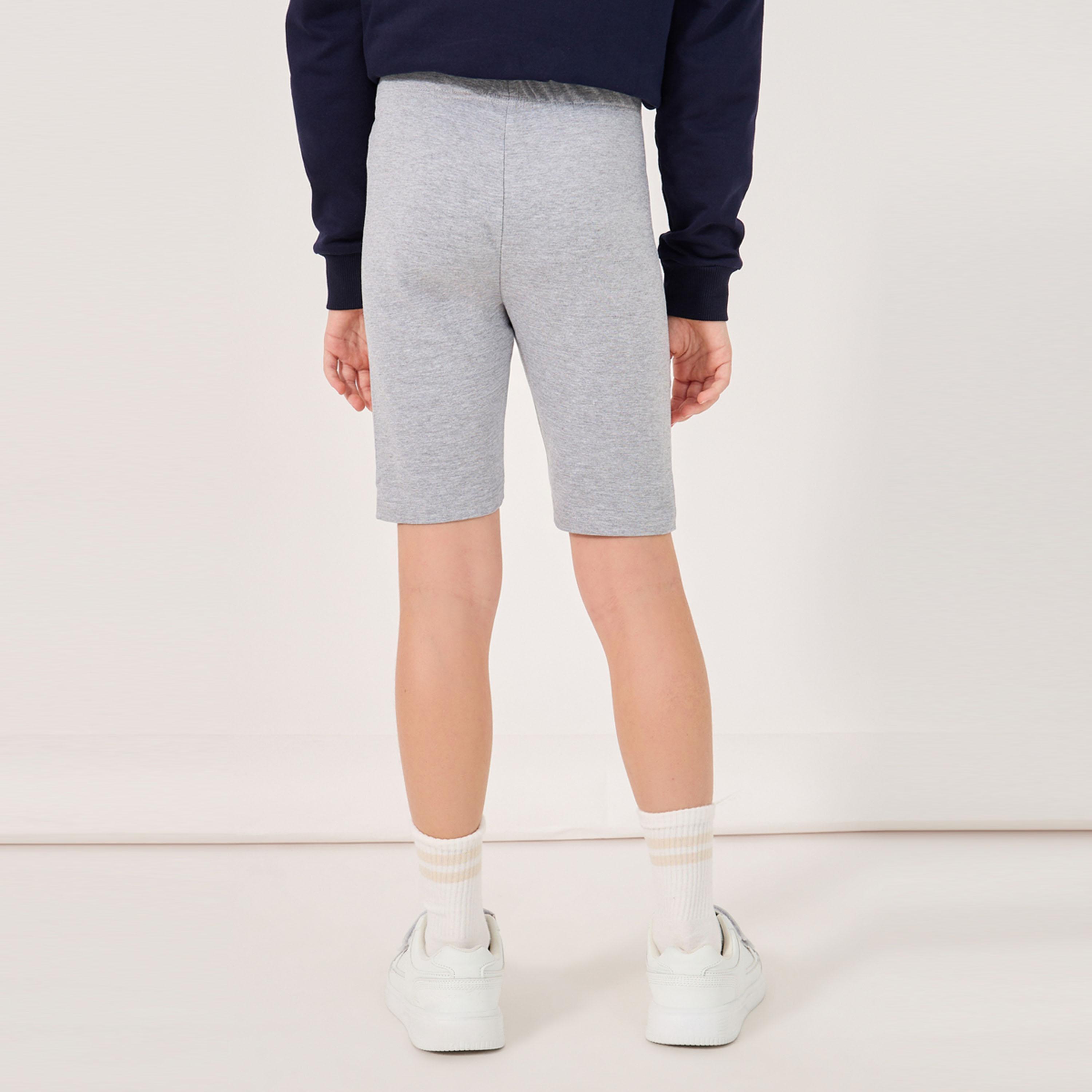 Styli Solid Shorts with Elastic Waistband-girls-clothing-bottoms-shorts-image-4