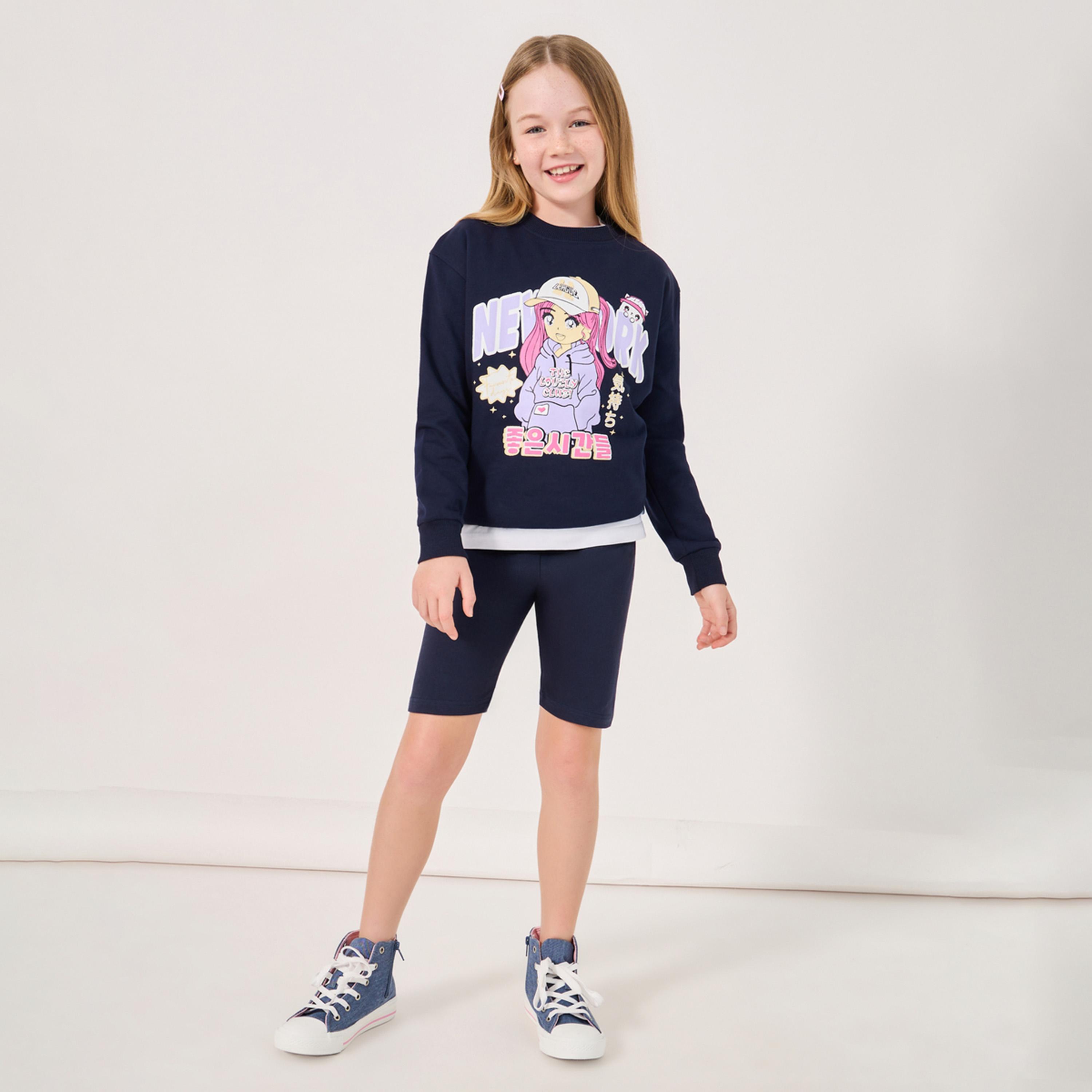 ستايلي - شورت سادة بحزام خصر مطاطي-girls-clothing-bottoms-leggings-image-2
