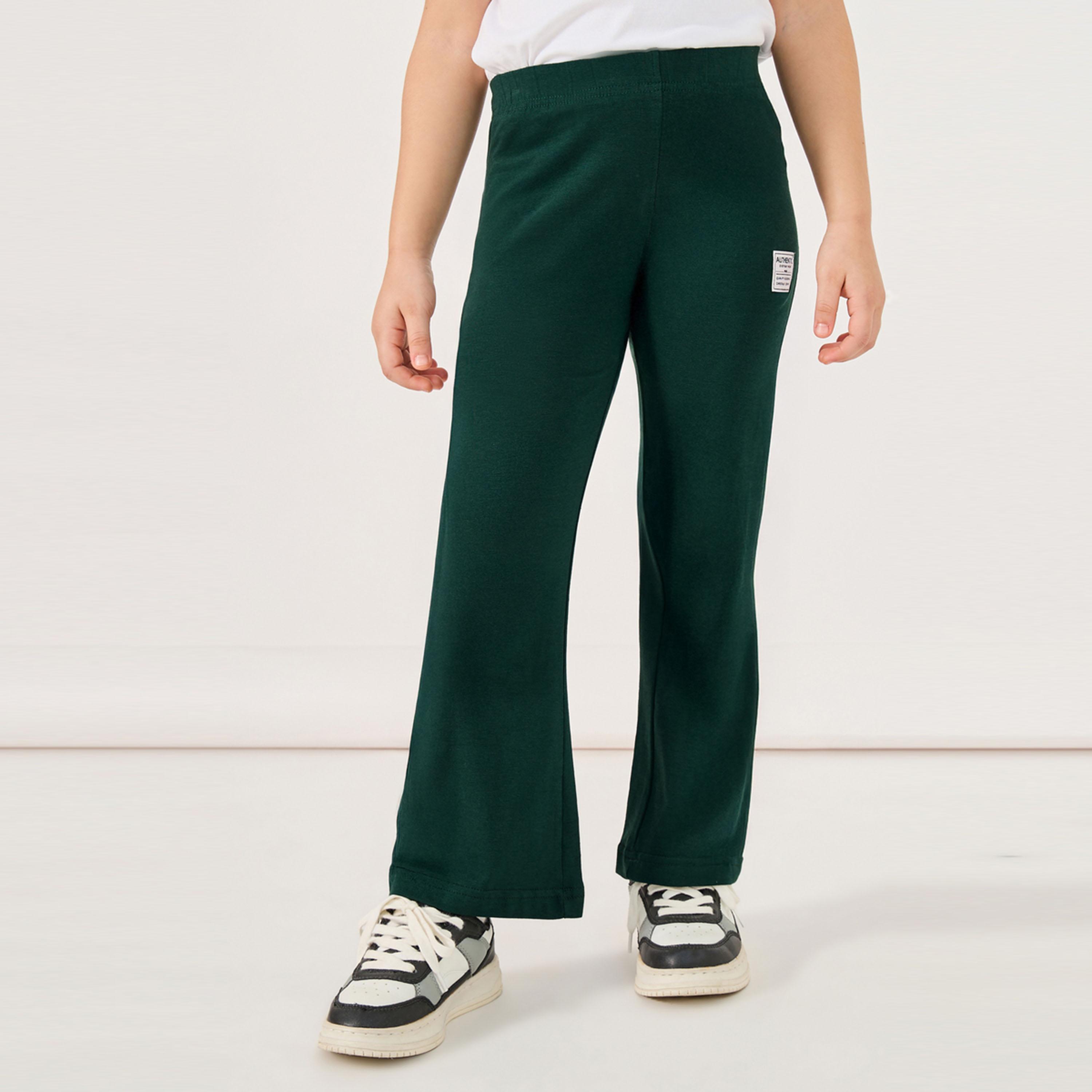 ستايلي - ليقنز واسع بخصر مرتفع مع شارة-girls-clothing-bottoms-leggings-image-1