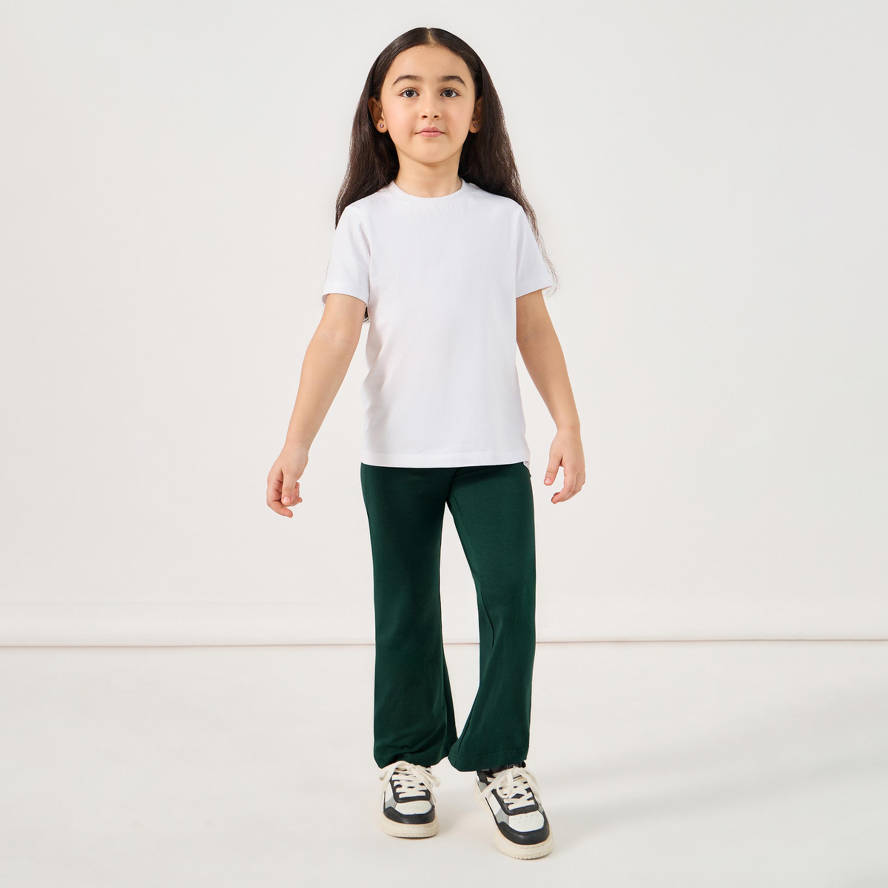 ستايلي - ليقنز واسع بخصر مرتفع مع شارة-girls-clothing-bottoms-leggings-image-2