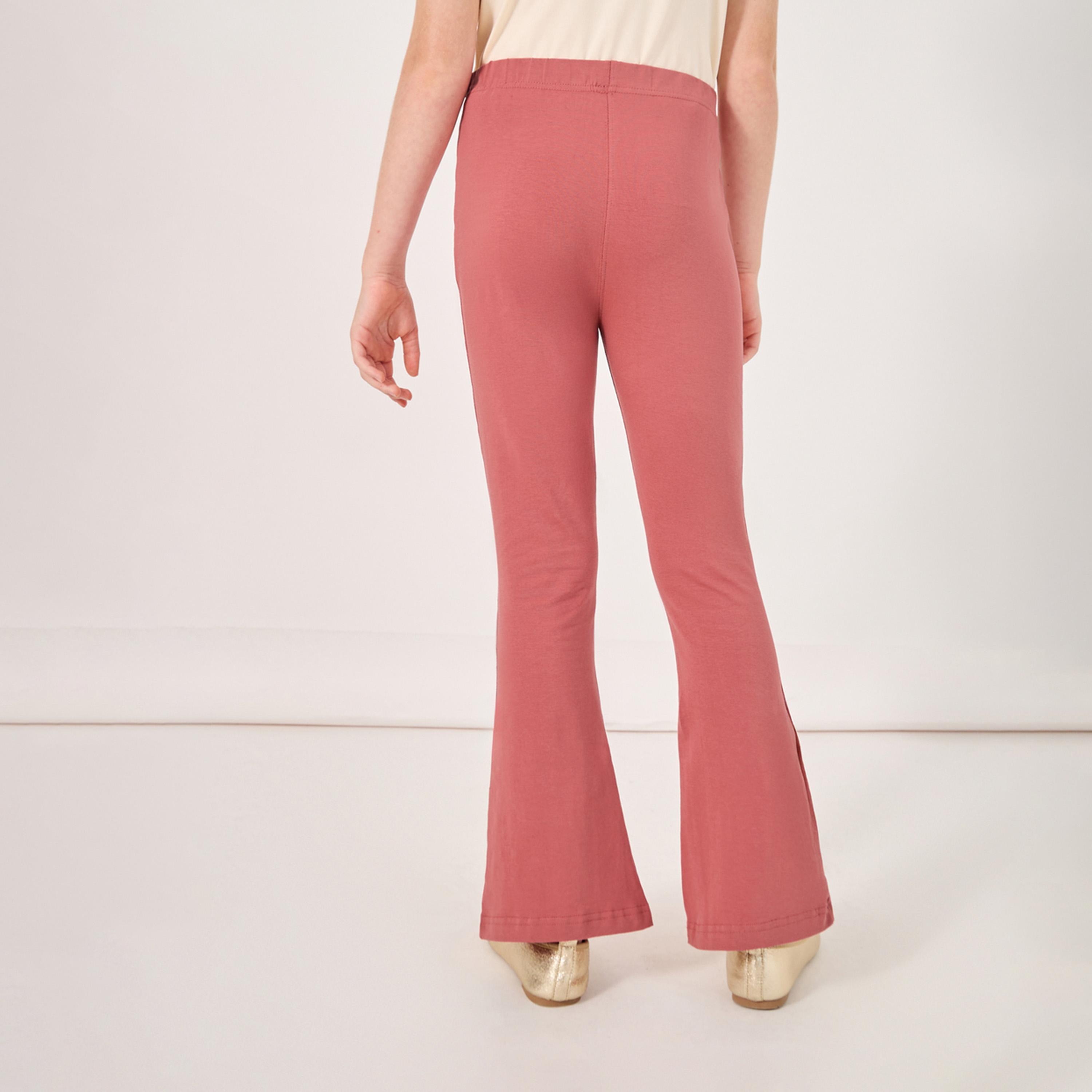 ستايلي - بنطال ضيق سادة بتفاصيل شق أمامي-girls-clothing-bottoms-leggings-image-1