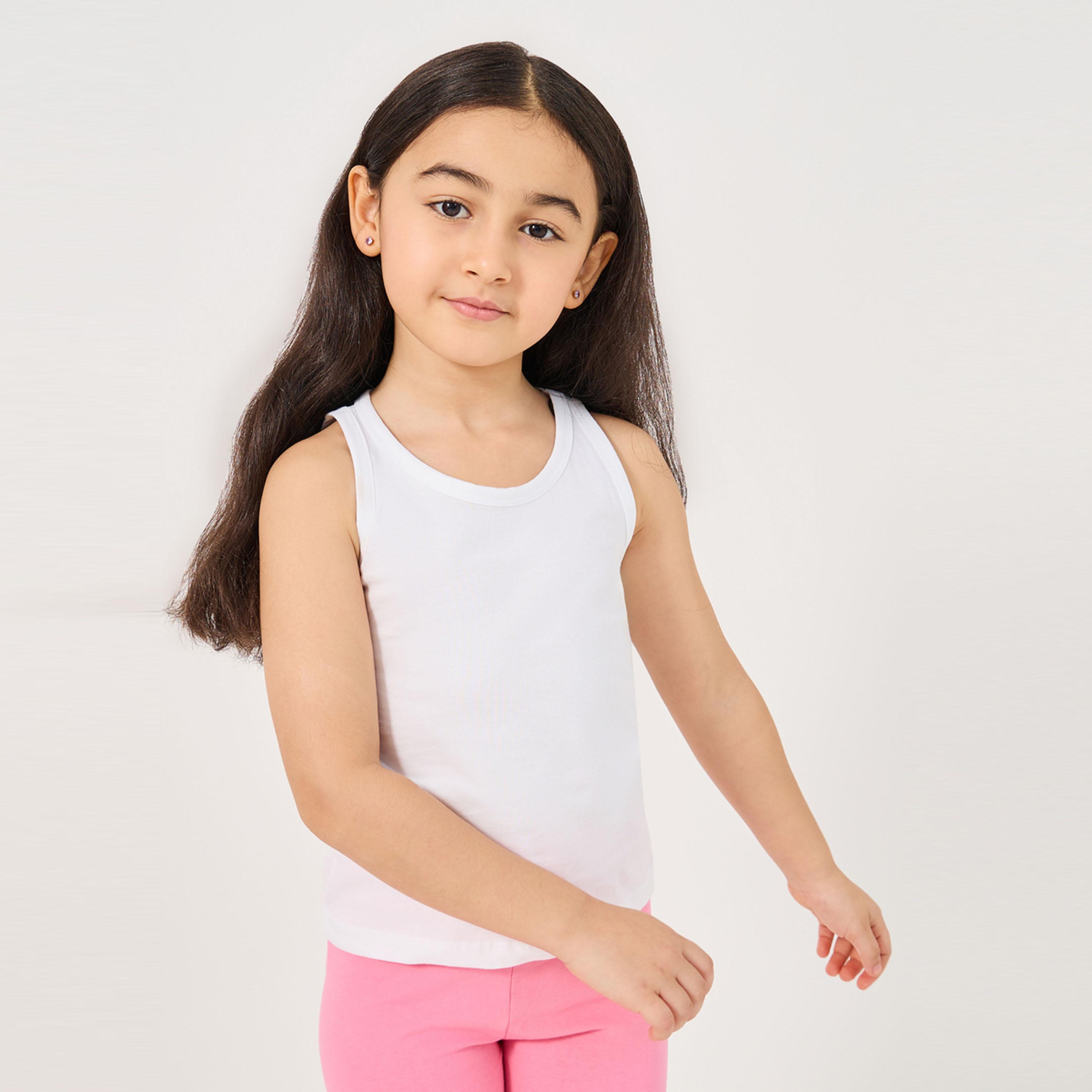 Styli Solid Round Neck Vest-girls-clothing-innerwear-image-1