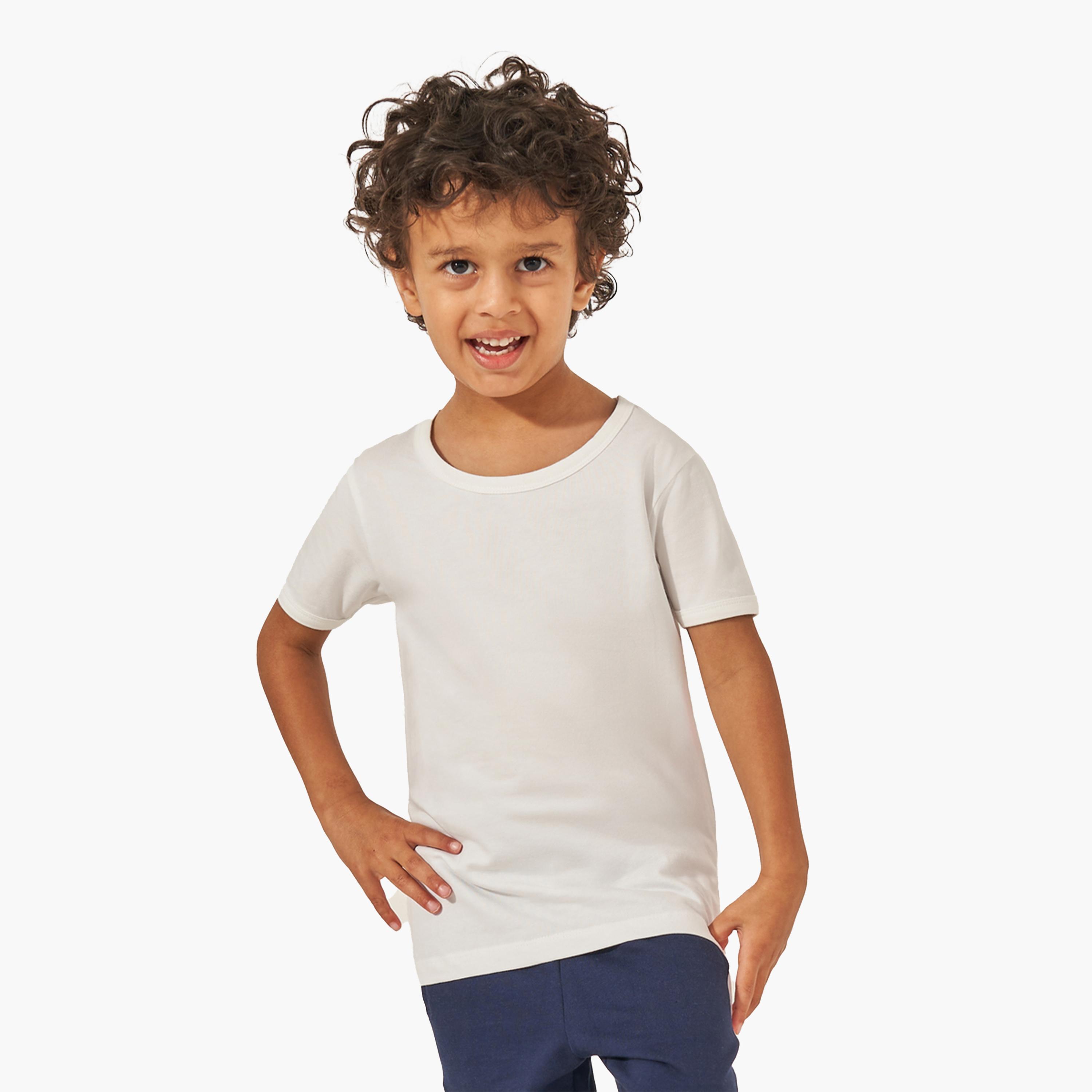 Styli Pack of 2 - Solid Short Sleeve Vest-boys-clothing-innerwear-image-2